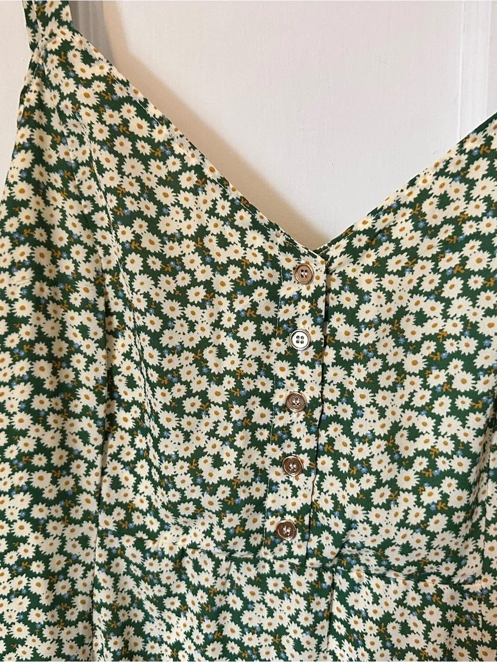 Lulu's Green and White Floral Midi Dress - Picture 3 of 4